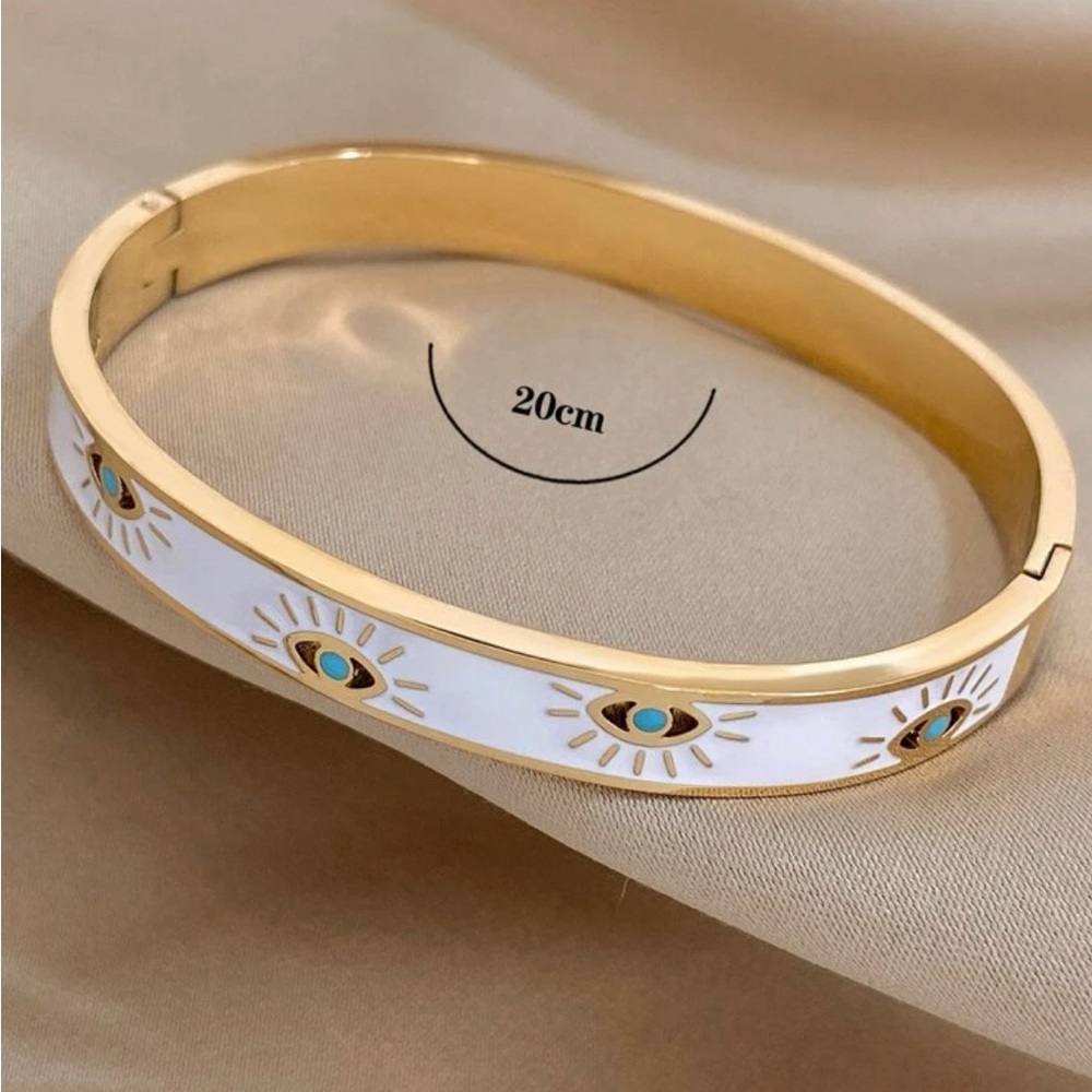 Turkish eye bracelet in gold tone - Picture 3 of 3